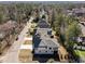 An aerial view of a suburban neighborhood with well-maintained homes and tree-lined streets at 3727 Bellevue Rd, Raleigh, NC 27609