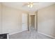 Neutral bedroom with closet and ceiling fan at 3809 Volkswalk Pl, Raleigh, NC 27610