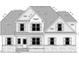 Detailed front elevation rendering featuring the design of the home with stone and siding details at 70 Prency Ln, Middlesex, NC 27557