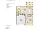 First floor floorplan featuring guest bedroom, kitchen, and garage at 108 N Stonemill Trl # Homesite 254, Wilson's Mills, NC 27520