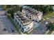Aerial view of modern townhomes with rooftop terraces and sleek design at 1310 Chamblee Hill Ct, Raleigh, NC 27608