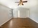 Expansive bedroom featuring high ceilings, hardwood flooring, neutral paint, and ample closet space at 1756 Main Divide Dr, Wake Forest, NC 27587