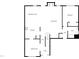 First floor layout featuring a kitchen, living room, dining room, and bedroom with a bathroom at 1756 Main Divide Dr, Wake Forest, NC 27587