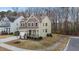 Aerial view of a charming two-story home, professionally landscaped yard at 1800 Bodwin Ln, Apex, NC 27502