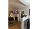 Comfortable living room with fireplace and door leading to backyard at 254 Pedernales Dr, Smithfield, NC 27577