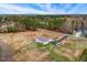 Overhead shot showcasing this home's location in a rural area surrounded by trees and lush scenery at 2650 Spring Hill Rd, Spring Hope, NC 27882