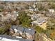 An aerial view shows a residential area with luxury homes surrounded by mature trees and landscaping at 2820 Glenwood Gardens Ln # 101, Raleigh, NC 27608