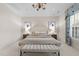 Primary bedroom boasts neutral color scheme and elegant lighting, with a cozy atmosphere at 2820 Glenwood Gardens Ln # 101, Raleigh, NC 27608
