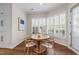 Breakfast nook featuring a round wooden table, wicker chairs, and a large bay window at 2820 Glenwood Gardens Ln # 101, Raleigh, NC 27608