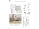 Home Specifications include a bedroom rendering, floor plan, tile, and hardware samples at 303 E C St, Butner, NC 27509