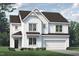 Beautiful white two-story home with a covered entrance and a two-car garage at 33 White Azalea Way, Homesite 80, Benson, NC 27504