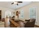 Living room with hardwood floors and a view into the kitchen at 3650 Durwood Ln, Raleigh, NC 27604