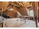 Unfinished attic space with exposed rafters offers potential for customization and expansion at 3715 Rawls Church Rd, Fuquay Varina, NC 27526