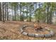 Inviting fire pit surrounded by tall trees, perfect for outdoor relaxation at 3715 Rawls Church Rd, Fuquay Varina, NC 27526