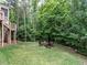 Enjoy outdoor gatherings in this backyard featuring a patio area with seating, all set within a lush green lawn at 730 Toms Creek Rd, Cary, NC 27519