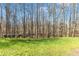 A large, green backyard with a wooded area provides privacy and a natural setting at 8415 Reedy Ridge Ln, Raleigh, NC 27613
