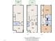 Detailed floorplan showcasing the layout of all three floors including bedrooms, living areas, and outdoor space at 8415 Reedy Ridge Ln, Raleigh, NC 27613