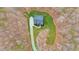 Aerial view of large wooded property with custom home, circular driveway, and manicured lawn at 1124 Westridge Rd, Rougemont, NC 27572