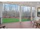 Spacious covered deck offers views of the backyard at 1124 Westridge Rd, Rougemont, NC 27572