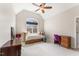 Bright bedroom with a window, daybed, desk and vaulted ceiling at 1425 Princess Anne Rd, Cary, NC 27607