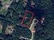 An aerial view outlining property lines in a serene wooded neighborhood at 149 Amber Rd, Timberlake, NC 27583