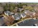 Birds eye view of this residential community with mature trees at 1613 Bulon Dr, Cary, NC 27518