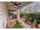 Relaxing outdoor patio space with seating, greenery, and serene view at 1613 Bulon Dr, Cary, NC 27518