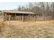 View of horse property featuring a horse barn, fencing, and an open field at 195 Falcon Ln, Rougemont, NC 27572