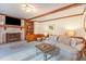 Warm living room featuring a fireplace, comfortable sofa, and inviting decor at 3101 Rutledge Ct, Raleigh, NC 27613