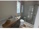 Stylish bathroom featuring sleek fixtures and a modern vanity, creating a luxurious space for relaxation at 3405 Makers Circle, Raleigh, NC 27612