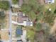 An aerial view of the backyard and homes in the community at 412 N Cheatham St, Franklinton, NC 27525