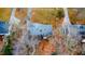 Birds eye view of this cozy house highlighting the large yard and proximity to other homes at 4709 Stafford Dr, Durham, NC 27705