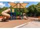 Community playground including slides, climbing structures, and shade covering at 5054 Avenida Del Sol Dr, Raleigh, NC 27616
