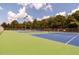 Community tennis courts with green and blue surfaces at 5054 Avenida Del Sol Dr, Raleigh, NC 27616