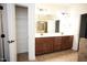 Bathroom with double sink vanity and tiled flooring at 525 Rockcastle Dr, Cary, NC 27519