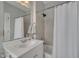 Simple bathroom with shower and tub combination at 601 Ballad Creek Ct, Cary, NC 27519