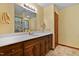Cozy bathroom with linoleum floors, white countertop, vanity, and a shower with curtain at 651 Sagamore Dr, Louisburg, NC 27549