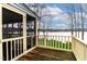 Covered outdoor deck showcasing an open view of the lake at 651 Sagamore Dr, Louisburg, NC 27549