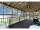 Inviting screened porch with ceiling fans and seating, offering stunning lake views and fresh air at 651 Sagamore Dr, Louisburg, NC 27549