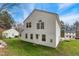 Bright two-story home exterior showing fresh green grass with white siding and trim details at 6923 Fox Haven Pl, Raleigh, NC 27616