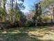 Private backyard with mature trees and lush landscaping, offering a serene retreat at 1106 Northview St, Garner, NC 27529