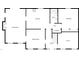 Floor plan illustrating the layout of the home, including the living room, kitchen, and bedrooms at 120 Chattleton Ct, Durham, NC 27712