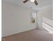 Bedroom with neutral carpet, a ceiling fan, and a window with natural light at 2501 Huntsman Trl, Zebulon, NC 27597
