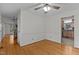 Dining room with hardwood floors and views of the kitchen and living room at 2501 Huntsman Trl, Zebulon, NC 27597