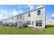 Exterior shot of the backyard with fresh grass and new construction townhomes at 50 Sweet Meadow Rd, Angier, NC 27501