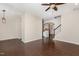 Spacious living area with hardwood floors, open layout, and neutral paint at 7213 Terregles Dr, Raleigh, NC 27617