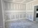 View of the dining room showing the chair rail molding and the base trim at 1039 N Lincoln St, Benson, NC 27504