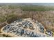 Aerial view of the neighborhood showcasing cul-de-sac homes and a serene pond at 110 Jacoby Way, Chapel Hill, NC 27516