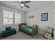 bedroom featuring a bed, ceiling fan, and bright window at 110 Jacoby Way, Chapel Hill, NC 27516