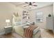 Charming bedroom with a unicorn-themed bed and a cozy workspace with modern décor at 117 Oak Rise Ln, Fuquay Varina, NC 27526